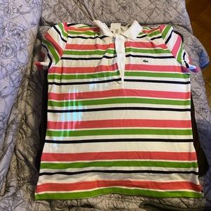 Brand new with tags vintage style Lacoste T-shirt, multicolored stripes